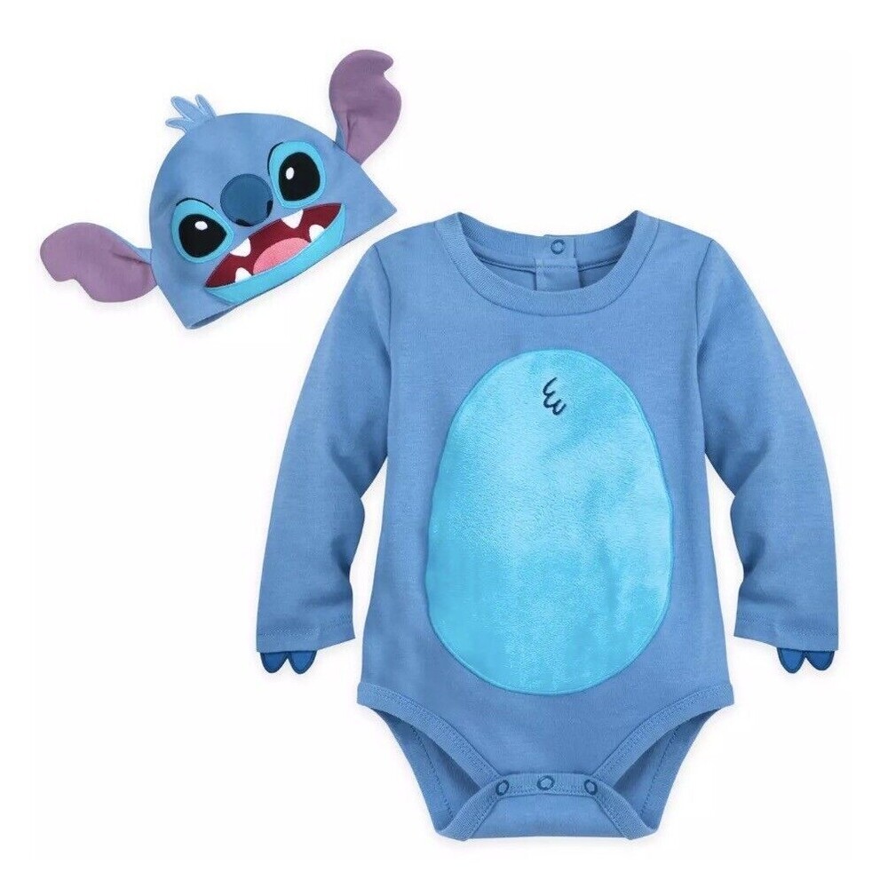 New Disney Store Lilo & Stitch Baby Costume Bodysuit Blue 18-24M